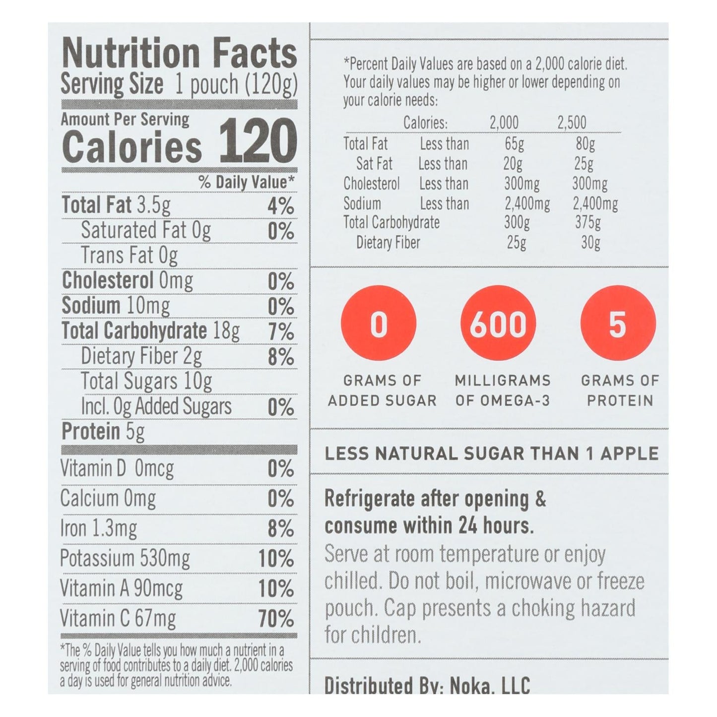 Noka Superfood Mango Coconut Blend (24 Pouches - 4.22 Oz.)