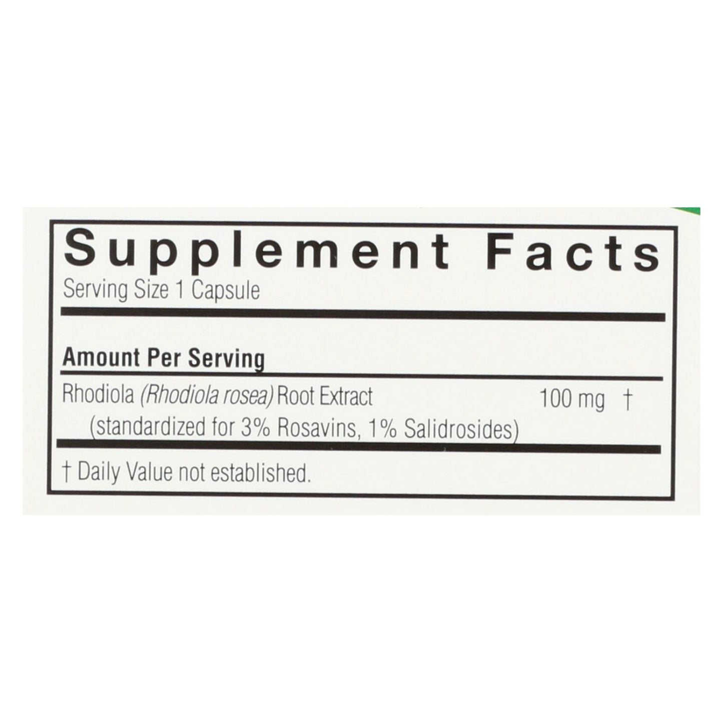 Nature's Answer Rhodiola Root Extract: Enhance Vitality and Reduce Stress (60 Vegetarian Capsules)