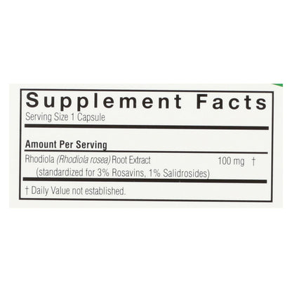 Nature's Answer Rhodiola Root Extract: Enhance Vitality and Reduce Stress (60 Vegetarian Capsules)
