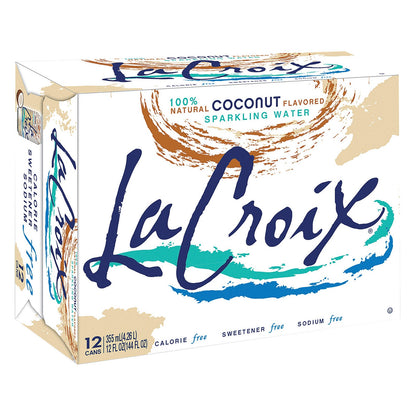 Lacroix Sparkling Water, Coconut Flavor, Case of 2, 12 fl oz Cans
