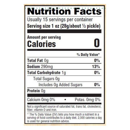 Woodstock Organic Kosher Whole Dill Pickles, 6-Pack of 24 Oz. Jars