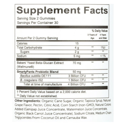 Smartypants Kids Probiotic (Pack of 60) - Grape Flavor