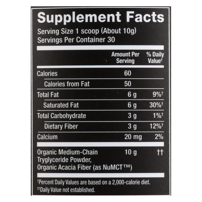 Nutiva MCT Powder: Pure MCTs for Enhanced Energy and Metabolism - 10.6 Oz
