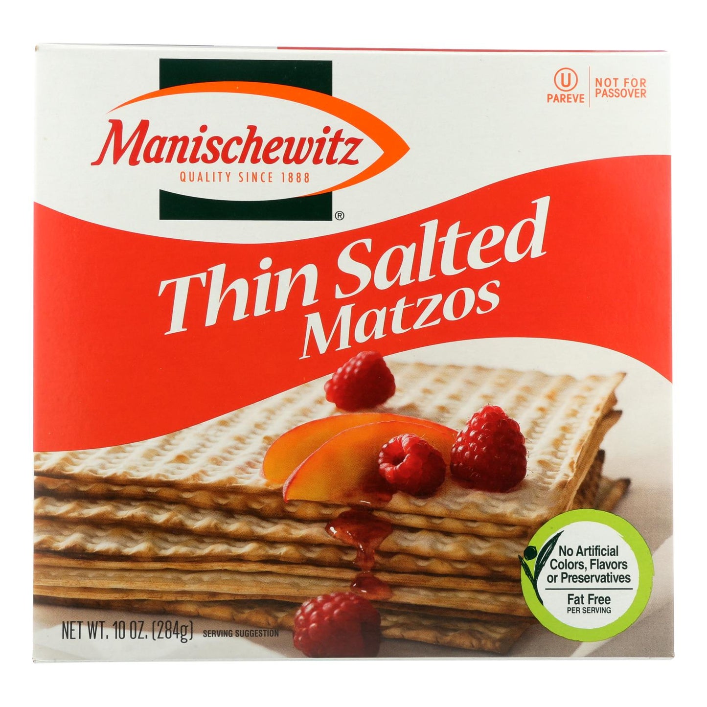 Manischewitz Thin Matzo Crackers with Salt, 10 Oz. Boxes (Pack of 12)
