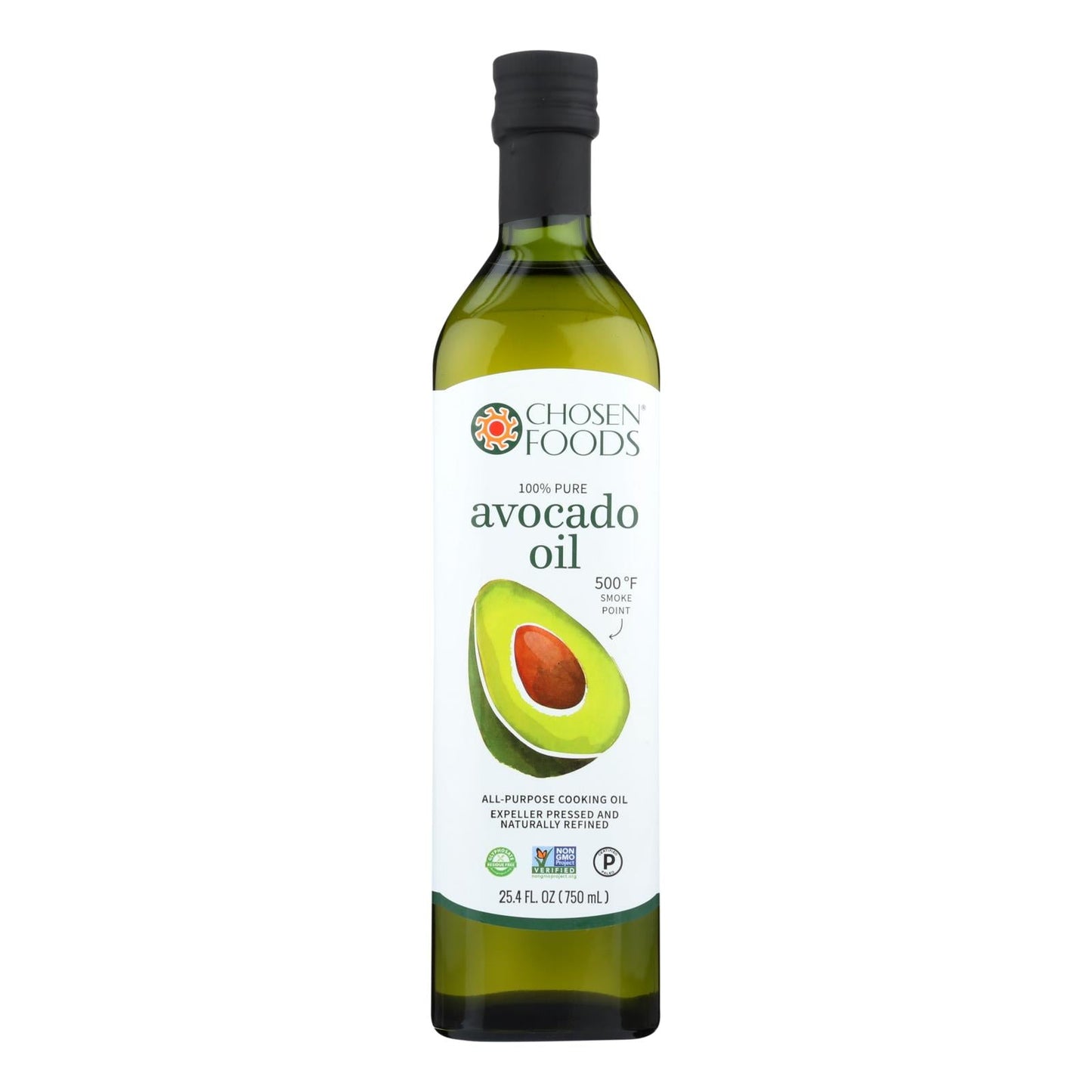 Chosen Foods 100% Pure Avocado Oil, 25.4 fl oz, Case of 6