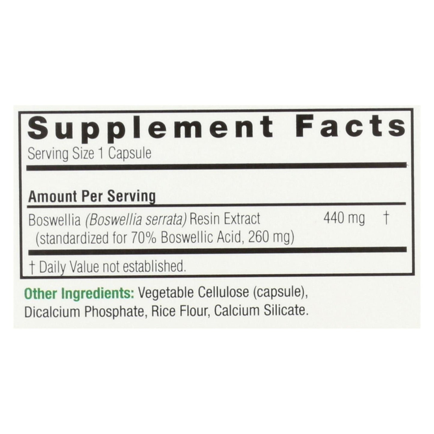 Nature's Answer Boswellia Extract: 90 Vegetarian Capsules for Joint Health
