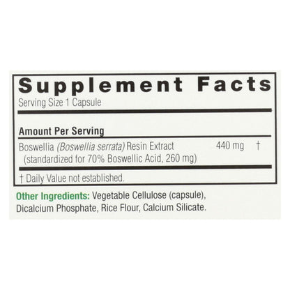 Nature's Answer Boswellia Extract: 90 Vegetarian Capsules for Joint Health
