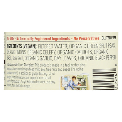 Amy's Organic Low Sodium Split Pea Soup, 14.1 oz, Pack of 12