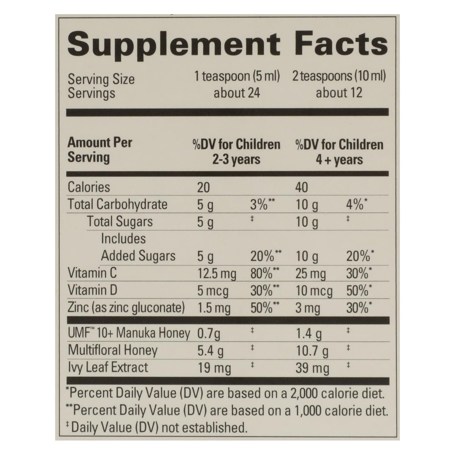 Comvita Kid's Syrup Daytime Orange Manuka Honey - 4 Fl. Oz.
