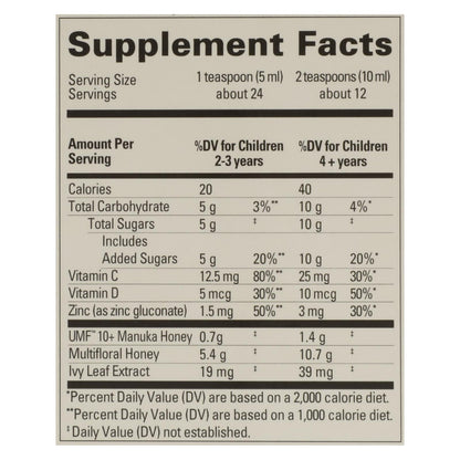 Comvita Kid's Syrup Daytime Orange Manuka Honey - 4 Fl. Oz.