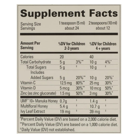 Comvita Kid's Syrup Daytime Orange Manuka Honey - 4 Fl. Oz.