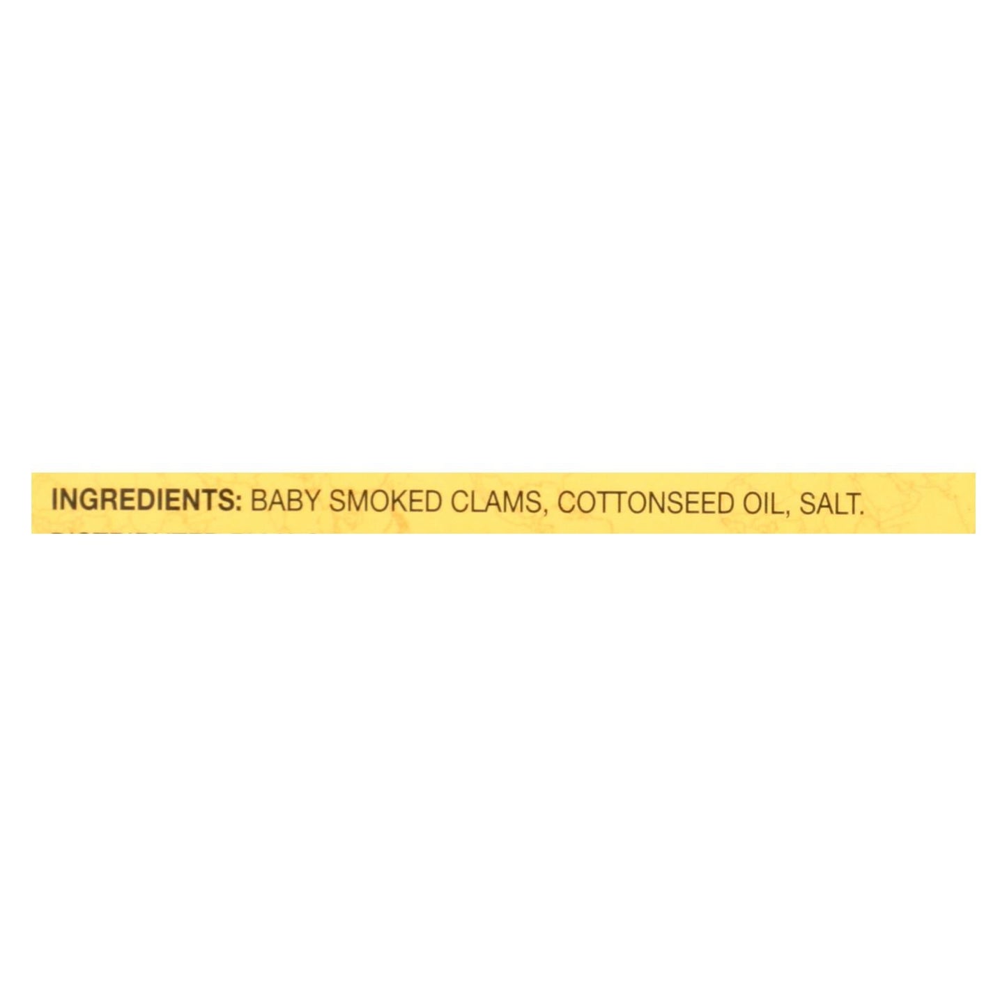 Reese Smoked Baby Clams, Case of 10 - 3.66 Oz Cans