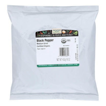 Frontier Herb Organic Black Pepper, Medium Grind | 1lb