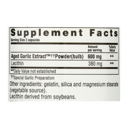 Kyolic Aged Garlic Extract Cholesterol Support Formula 104, 100 Capsules