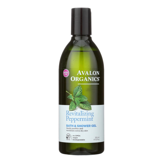 Avalon Organics Peppermint Bath & Shower Gel - 12 Fl Oz