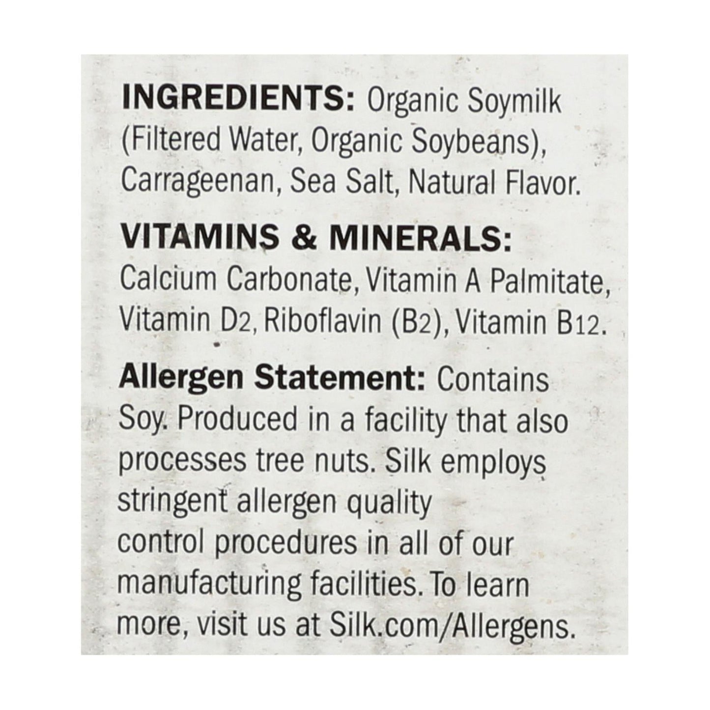 Silk Organic Unsweetened Soy Milk, 6-Pack of 32 Fl. Oz. Cartons
