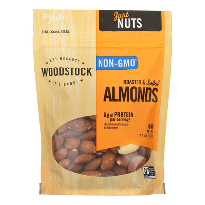 Woodstock Wholesome Roasted & Salted Non-GMO Almonds (8 Pack, 7.5 Oz./Pack)