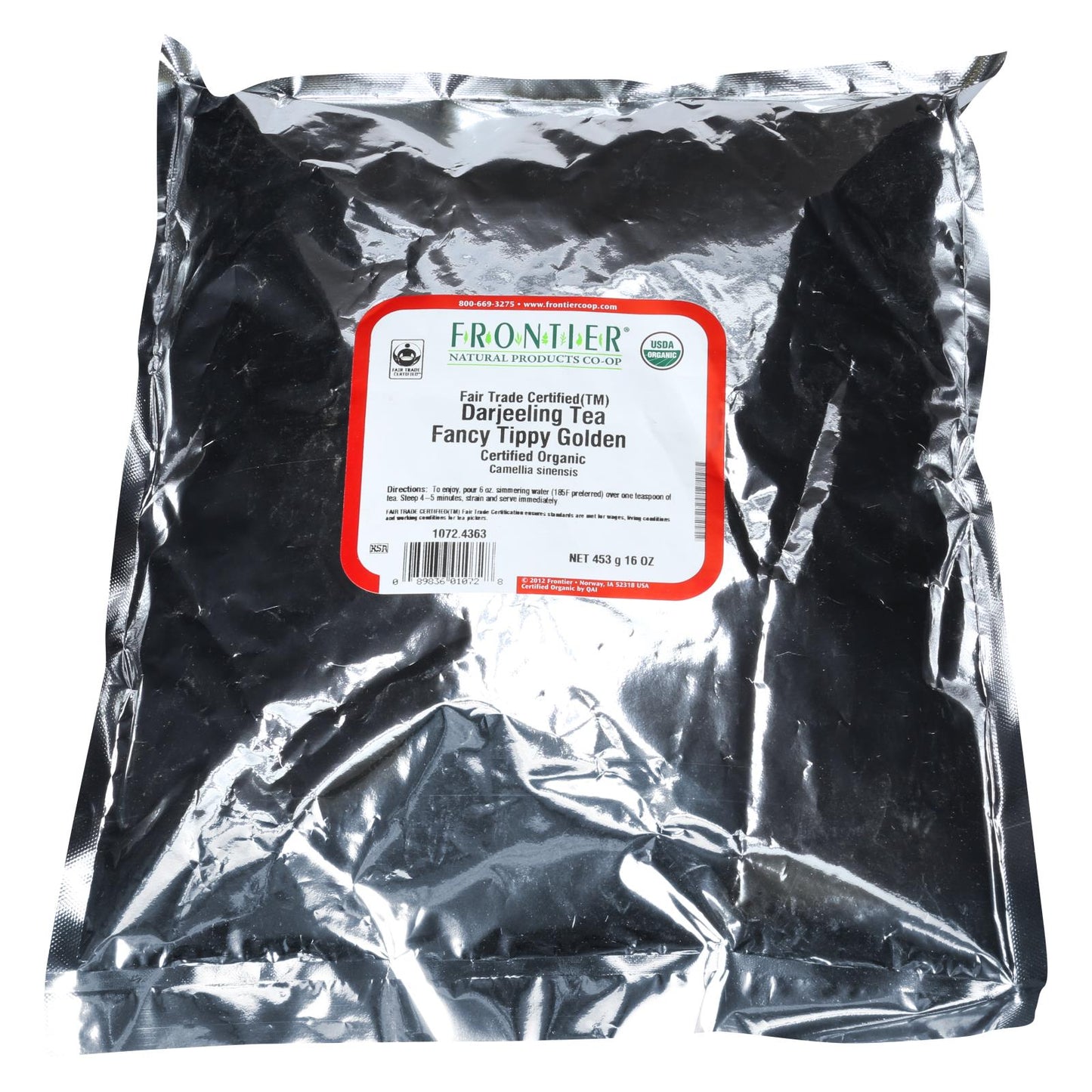 Frontier Organic Black Darjeeling Fancy Tippy Golden Flowery Orange Pekoe Tea (1lb)