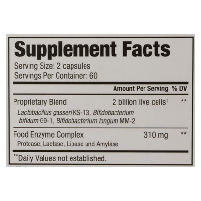 Kyolic Kyo-Dophilus Probiotics Plus Enzymes, 60 Billion CFU, 120 Capsules