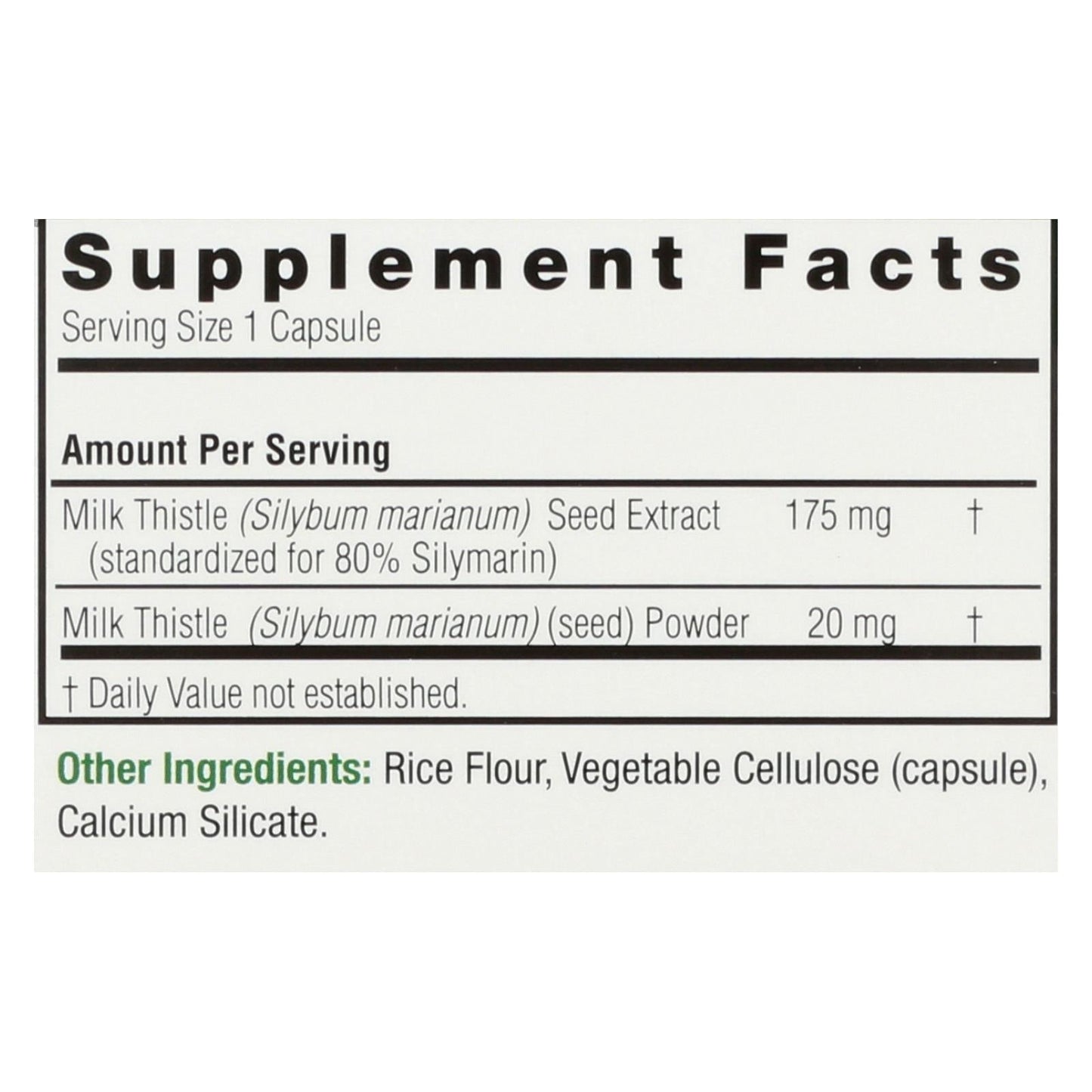 Nature's Answer Milk Thistle Seed Extract, 120 Vegetarian Capsules