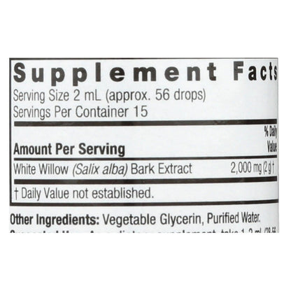 Nature's Answer White Willow Bark Extract Non-Alcohol Liquid Extract, Pain Relief, 1 Fl Oz