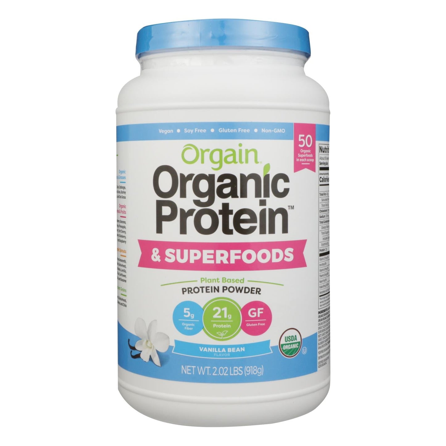 Orgain Organic Plant-Based Vanilla Protein Powder - 2.02 lb