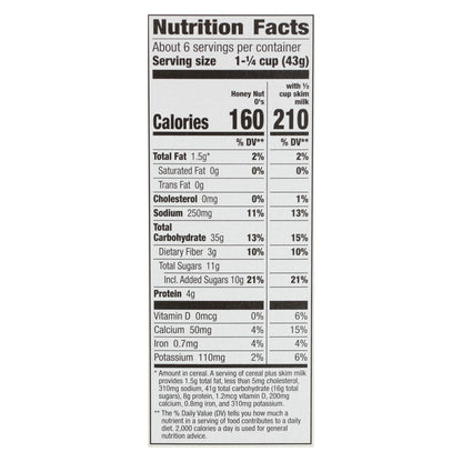 Cascadian Farm Organic Honey Nut Os Cereal - 9.5 Oz Pack - Case of 12