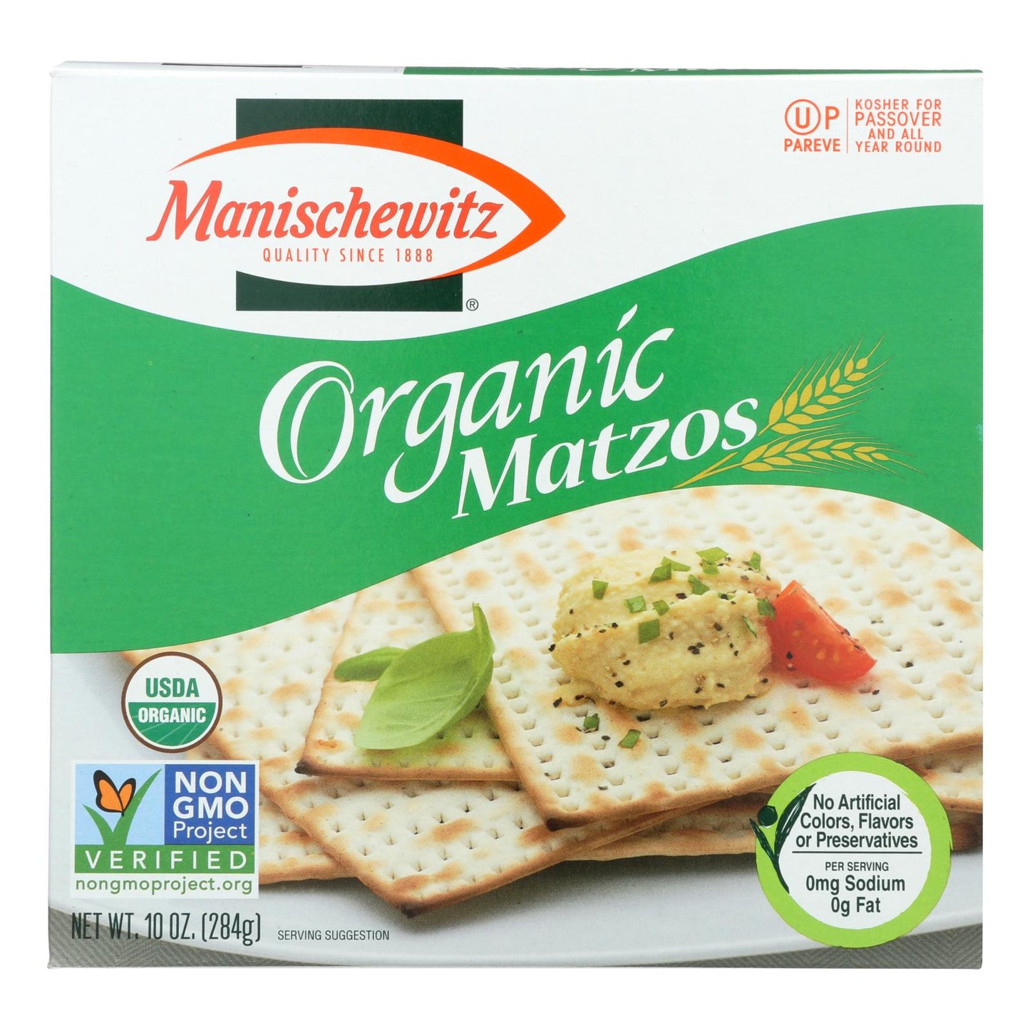 Manischewitz Organic Matzo, 10 Oz. Pack of 12