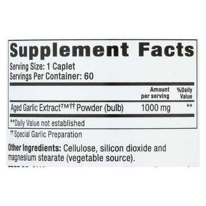 Kyolic Aged Garlic Extract Caplets | Supports Cardiovascular Health | 1000mg per Caplet | 60 Caplets