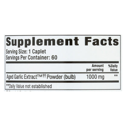 Kyolic Aged Garlic Extract Caplets | Supports Cardiovascular Health | 1000mg per Caplet | 60 Caplets
