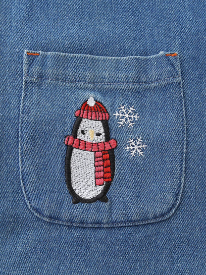 Children's Contrast Raglan Sleeve Denim Dress