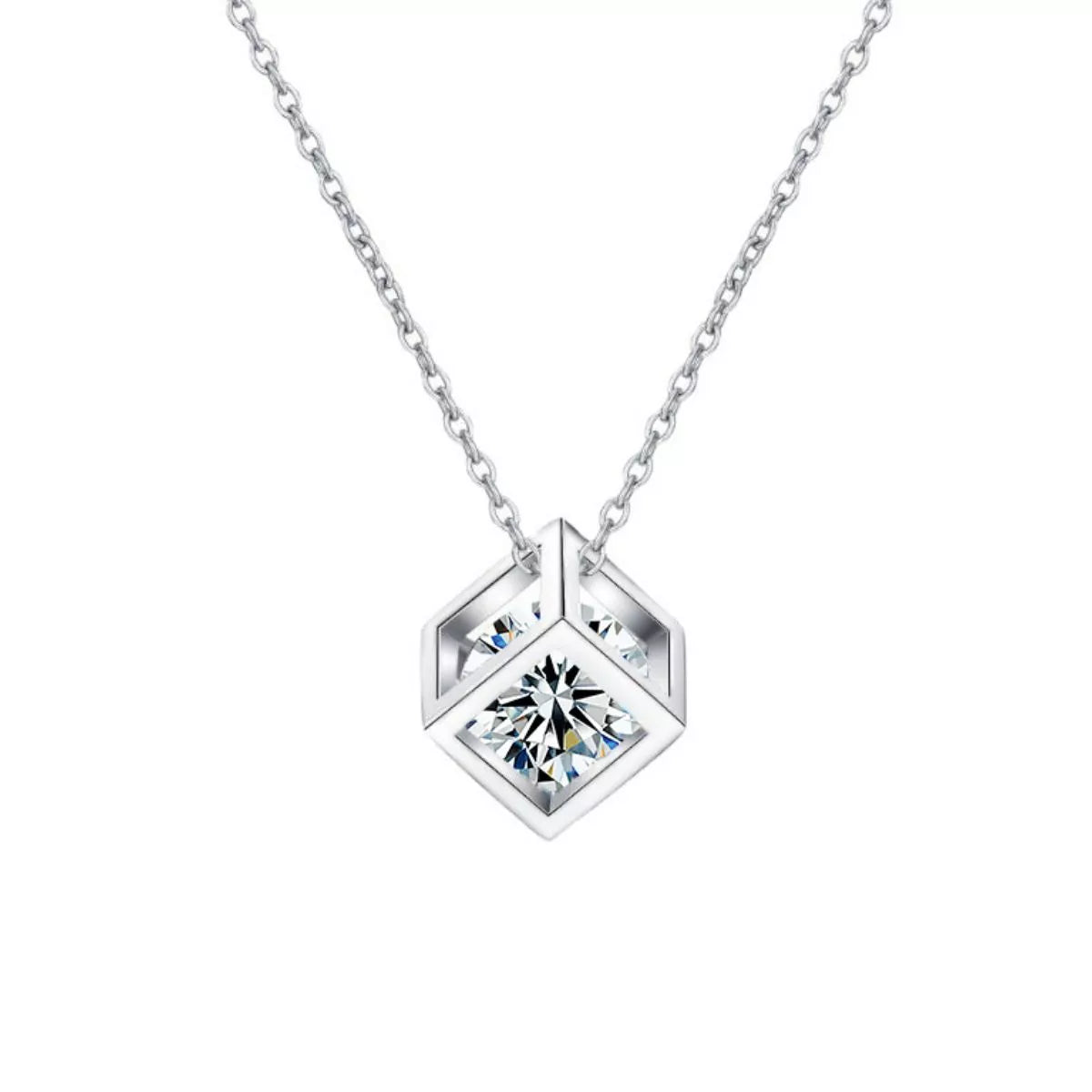 925 Sterling Silver Moissanite Pendant Necklace