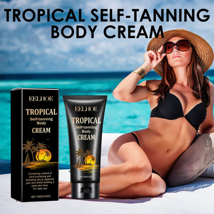 EELHOE Tropical Self-Tanning Body Cream, Natural Wheatskin Moisturizing And Moisturizing Cream For Tanning And Tanning