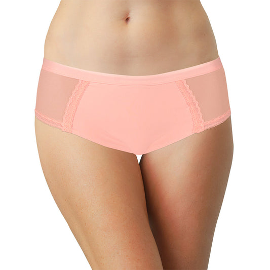 Pink Laser Cut Hipster With Mesh and Lace