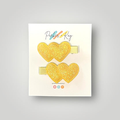 Sparkling Heart Hair Clips
