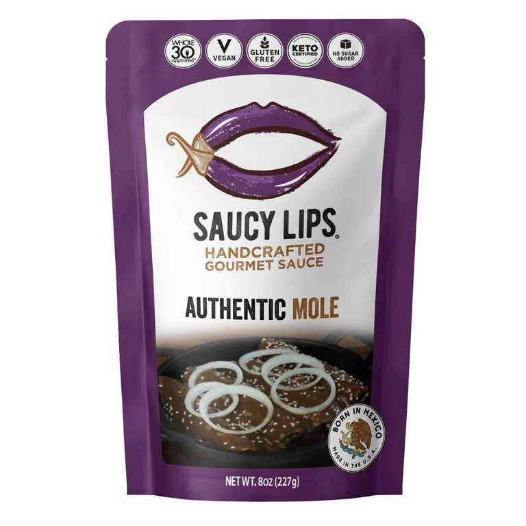 Saucy Lips - Authentic Mole Taco Sauce, 8 oz (Pack of 6) - Gluten Free Sauce