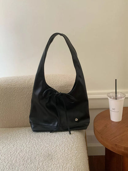 Leather Tied Shoulder Bag