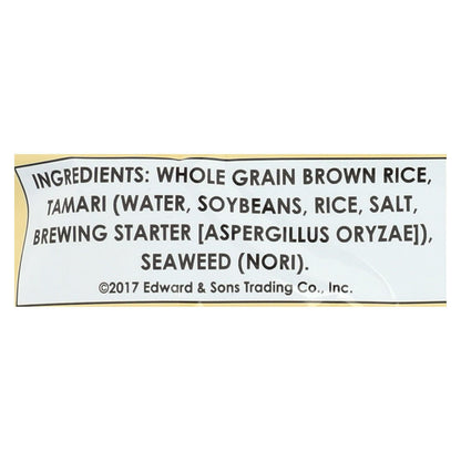 Edward And Sons Brown Rice Snaps - Tamari Seaweed 12-Pack - 3.5 Oz.