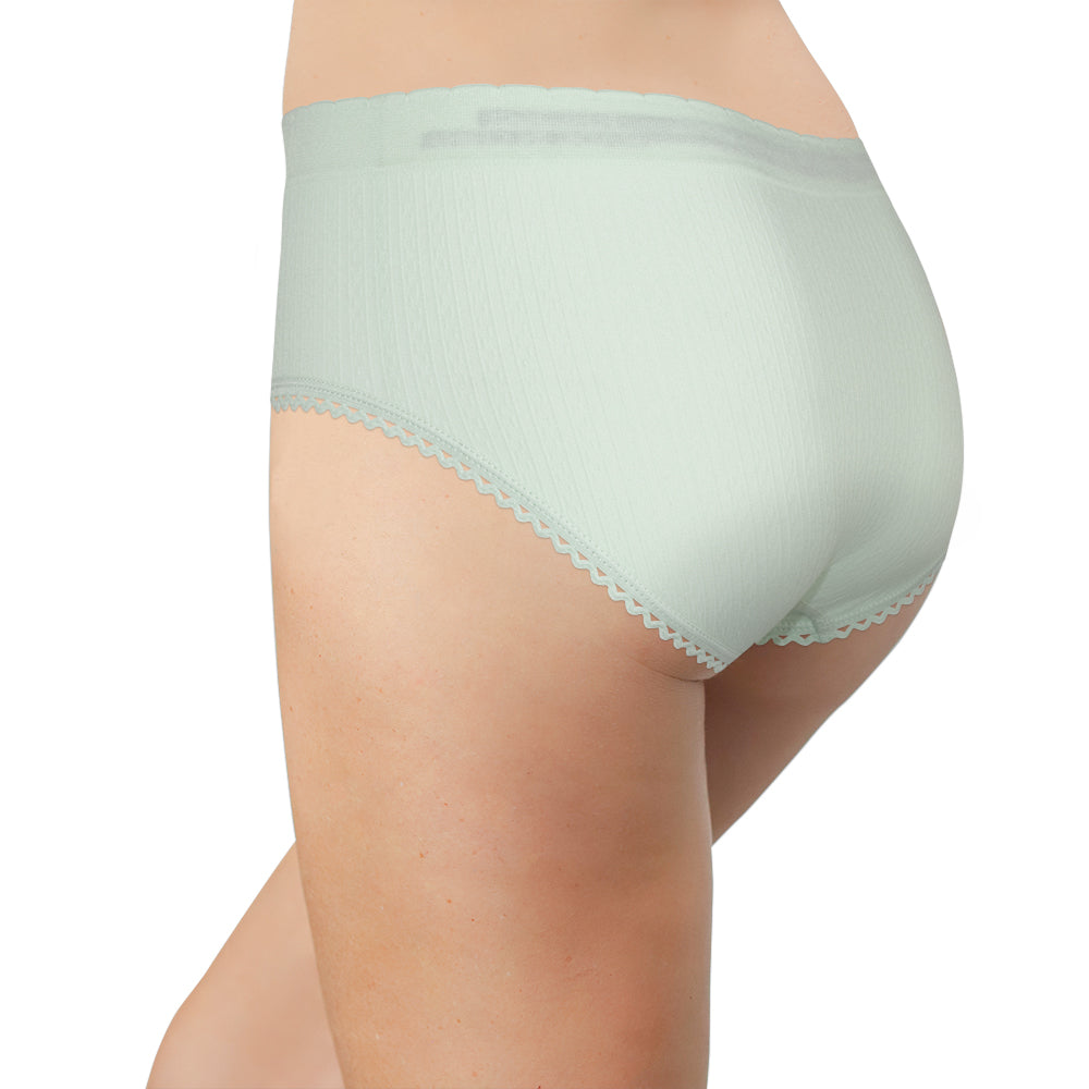 Seamless Textured Hipster with Picot Trim