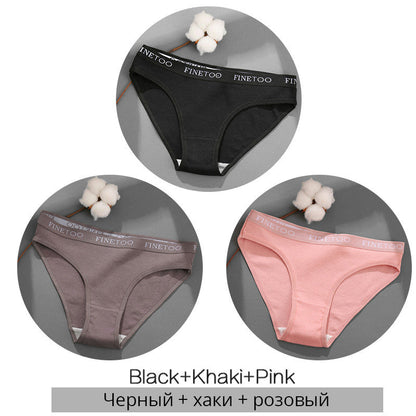 3 Pieces Set Of Women's Underwear Cotton Sexy Panties