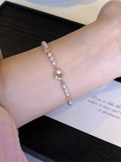 Pearl Clover Charm Bracelet