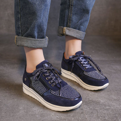 Lace Up Round Toe Sneakers