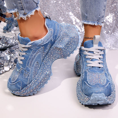 Rhinestone Lace Up Sneaker