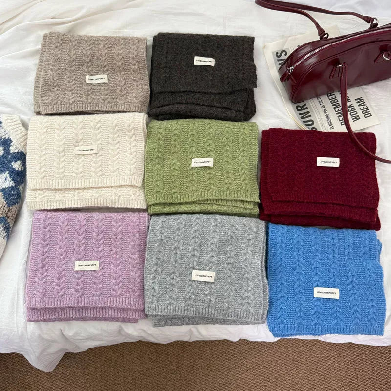 Texture Knit Winter Scarf