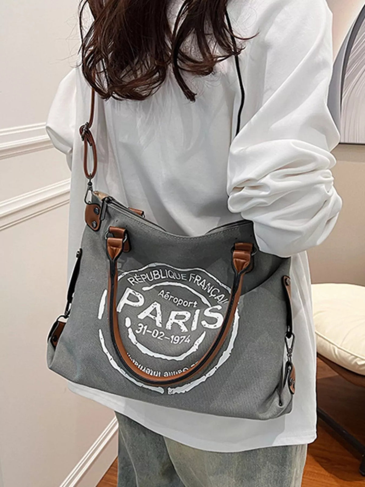 Lightweight Letter Graphic Handbag