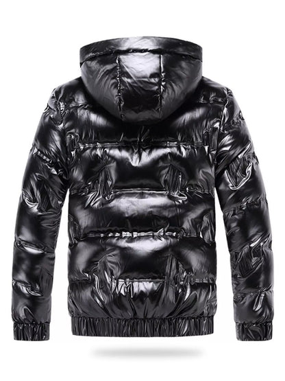 Men's Plus Size Zip Up Hooded Puffer Jacket