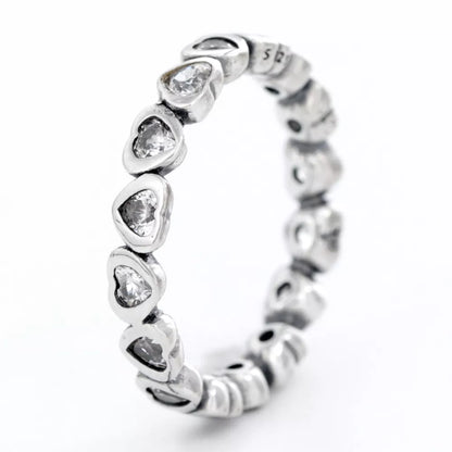 925 Sterling Silver Zircon Heart Ring