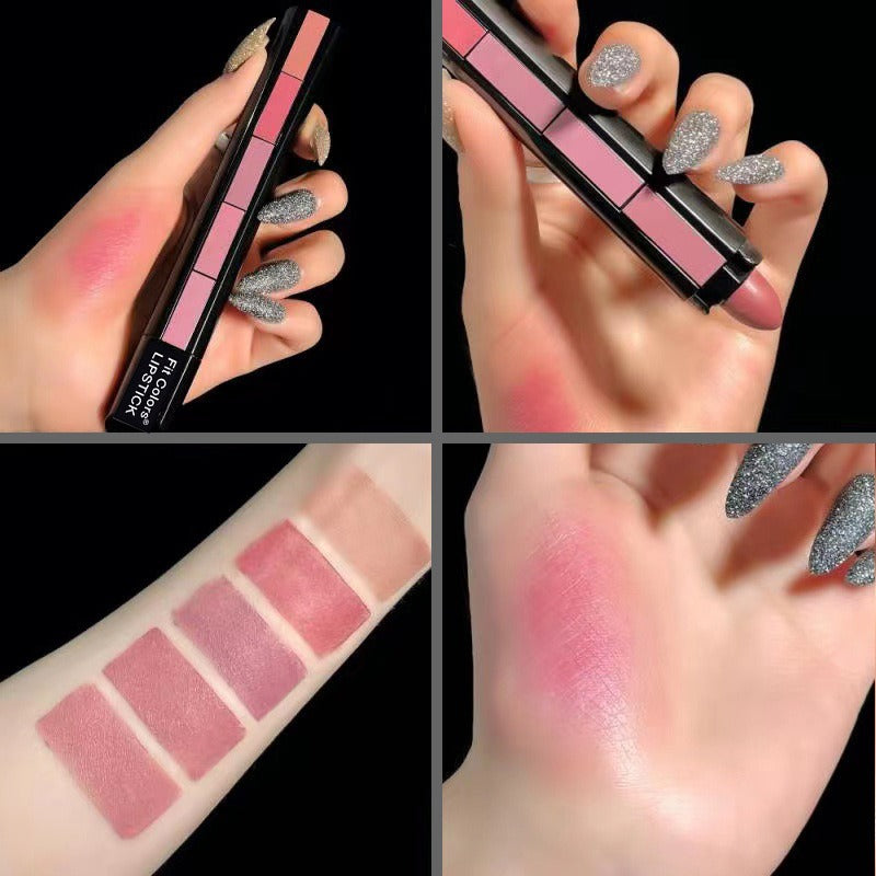 10-Color Matte Velvet Lipstick Set, 5-in-1 Long Lasting Non-Drying Lipstick Kit, Portable Multi-Color Lip Stick For Daily & Party Makeup