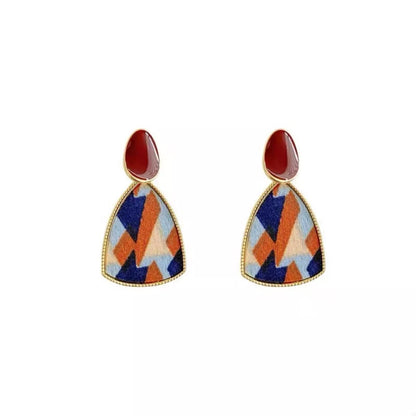 Colorful Abstract Pattern Drop Earrings