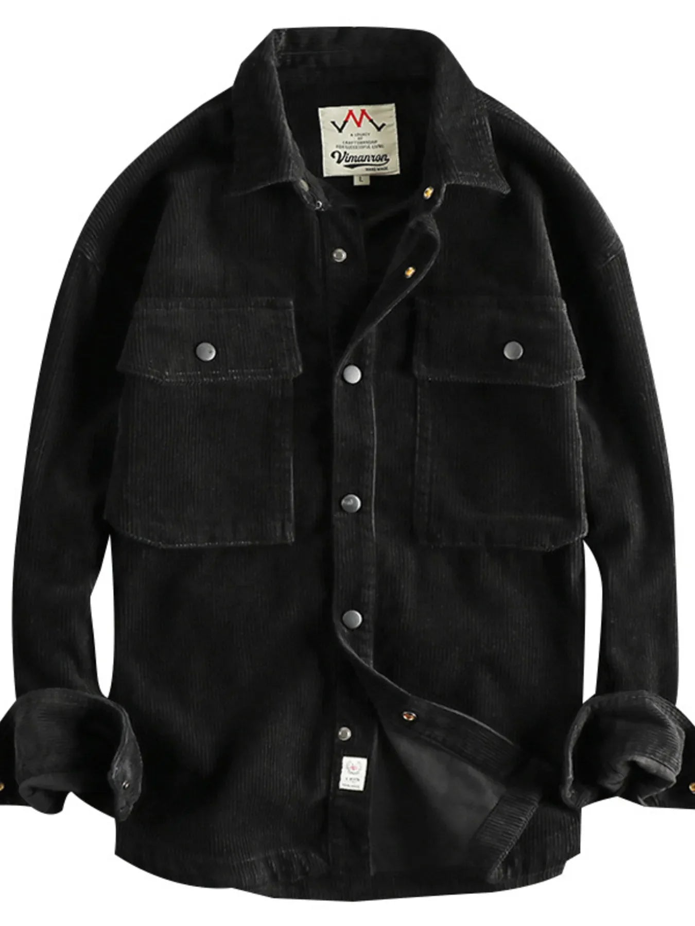 Men's Plus Size Corduroy Button Up Long Sleeve Jacket